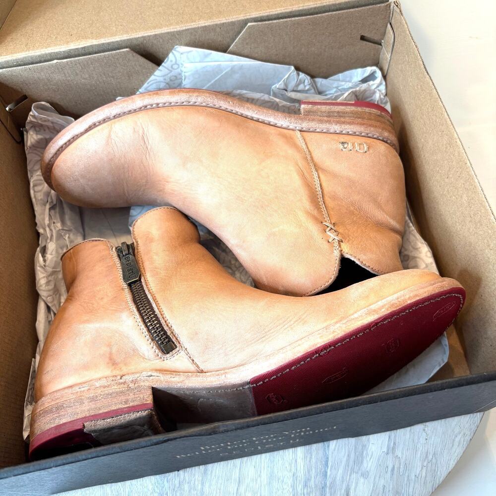 Bed Stu Yurisa Boots Women's 9.5 Ivory Velvet Leather Ankle Booties NIB F321147